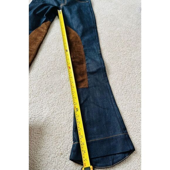 L’Exposition Dark Denim low riseJeans bootcut flare patches Equstrian sz 24 - Picture 11 of 13